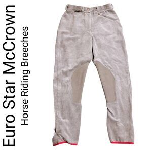 Euro Star McCrown Horse Riding Breeches Gray Corduroy Equestrian Cornet Pants